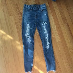 American Eagle super high rise jagging size 0 short.